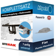 AUTO HAK Anhängekupplung abnehmbar und E-Satz 7polig für Fiat Punto Fliess. 99-