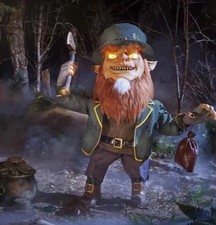 4.5 Ft Animated Cursed Clover Leprechaun Halloween Animatronic Prop