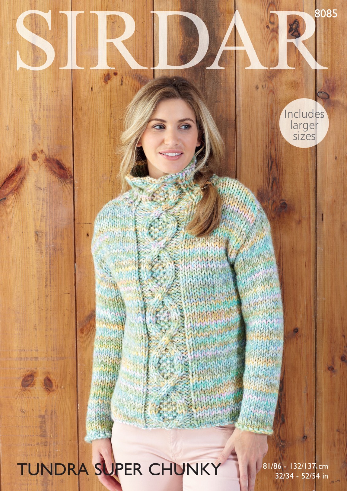Sirdar Super Chunky Knitting Pattern - 8085 Ladies Sweater  (32/54ins)