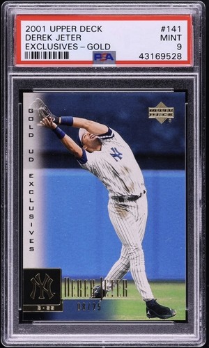 2001 Upper Deck Exclusives Gold /25 Derek Jeter #141 PSA 9 MINT New York Yankees