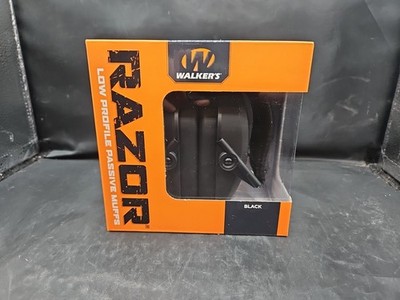 Walker's Razor Slim Passive Muffs Compact Sound Dampening Comfort Headband Black