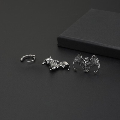 3X Gothic Punk Bat Skull 316L Stainless Steel Belly Button Piercing Body Jewelry
