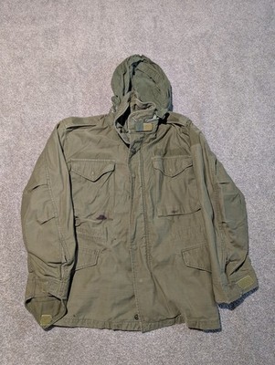 US Army Jacket Mens Small M65 Field Coat OG-107 60s Vintage