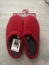 Dearfoams Men's Red Memory Foam Slippers Size XL 11-12 Brand New