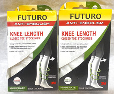 FUTURO MODERATE COMPRESSION Knee length Stocking Med Lrg 18mmHg 2 PAIR NEW
