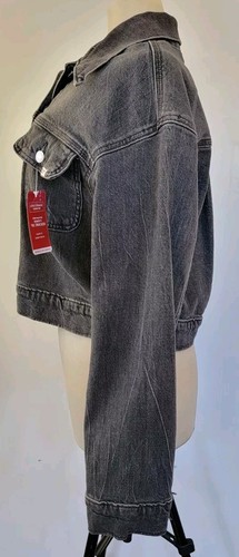 NEW Sz M Levi Strauss Women's Relaxed Charcoal Denim '95 Trucker Jean Jacket - Picture 11 of 21