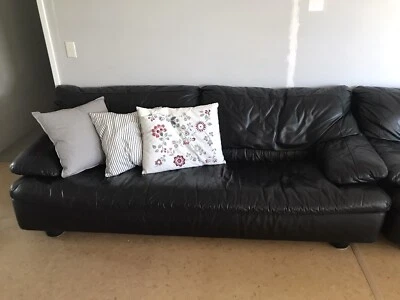 Black Italian Leather Couch Set Sofas Hamilton Hill Gumtree Black Italian Leather Couch Set Sofas