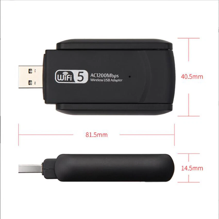 1200Mbps WIFI USB adapter 2.4/ 5GHz Wireless USB 3.0 PC Network Card USB Dongle - Image 4 of 4