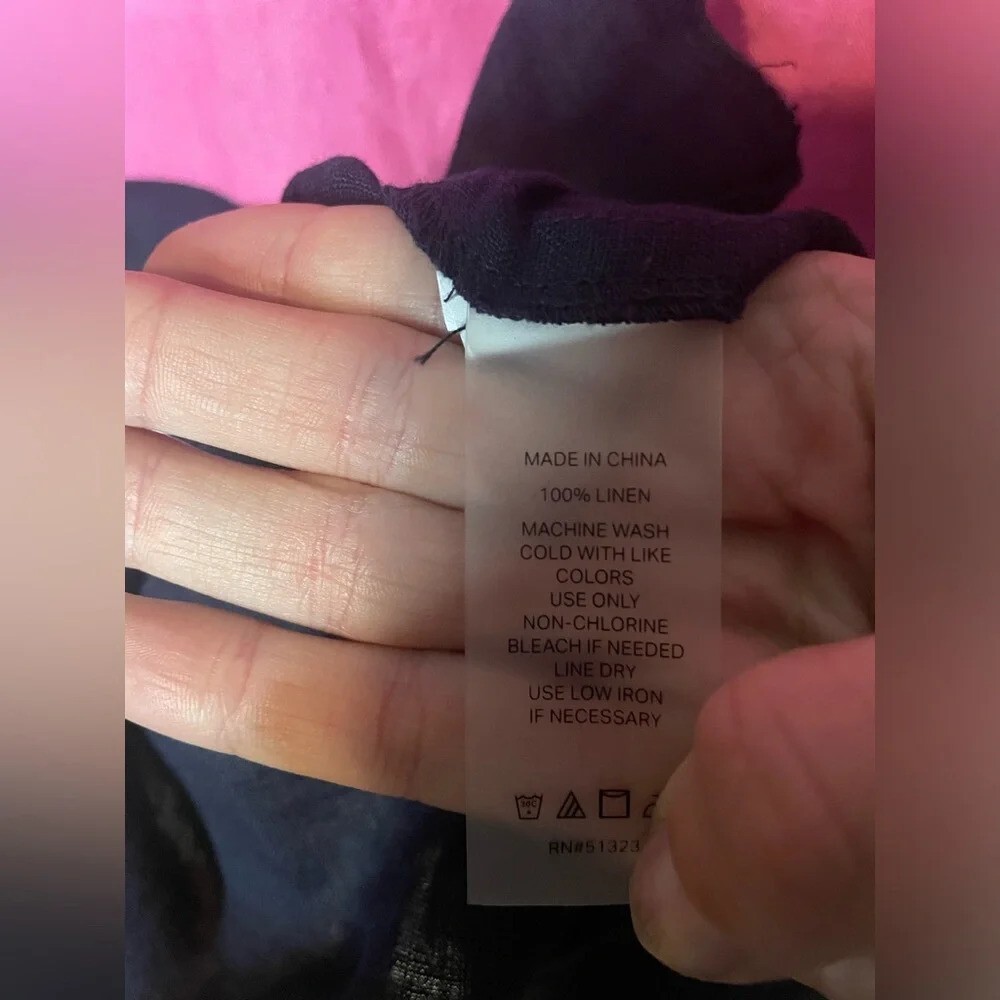 FILA Abito Camicia Manica Corta Court & Rowe 100% Lino Colorblock Rosa Navy Taglia S