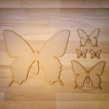 Large Wooden Butterfly Shapes MDF 10-60cm 3mm Thick Sign Craft Laser Cut Animal