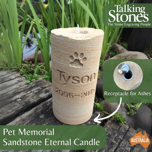 Sandstone Candle Pet Memorial Personalised - Picture 22 of 39