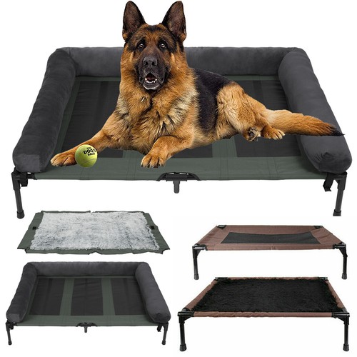 grey bolster dog bed