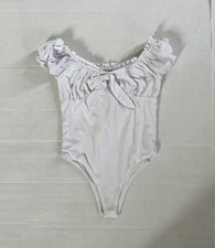 NOVA KIDS Girls White Shortsleeve One-Piece Swimsuit Sz 5Y