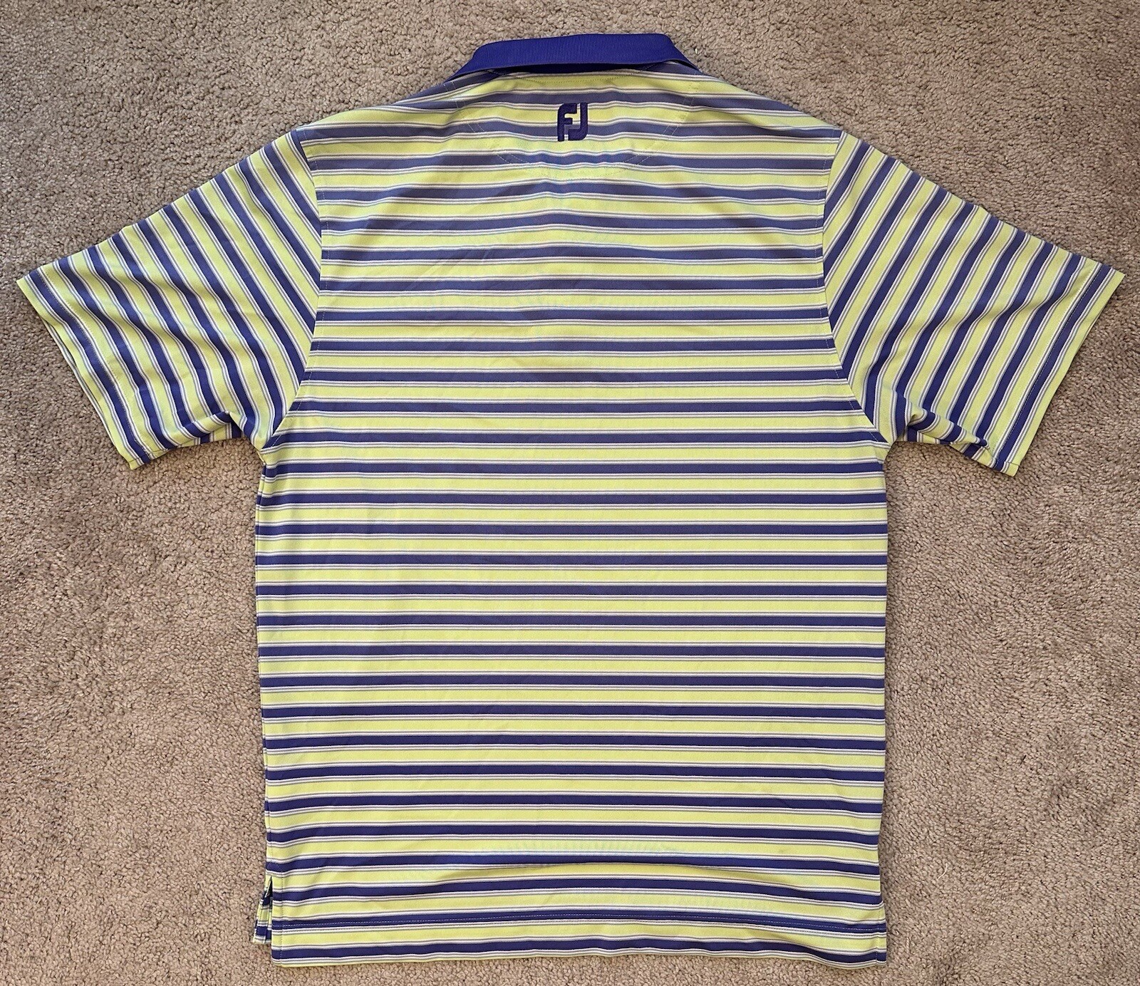 FootJoy FJ Golf Polo Mens M Purple Green Striped Shirt