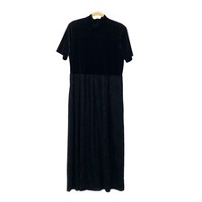 Vintage Maxi Black Burnout Velvet Dress Sz m Floral 90’s Y2K Fairy Whimsy Goth