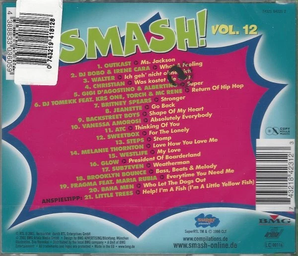 Smash! Vol. 12 - CD, Backstreet Boys, Walter, Britney Spears, DJ Bobo, OutKast.. - Bild 2 von 2
