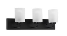 Progress Lighting Merry 24-in 3-Light Matte Black Transitional Vanity Light