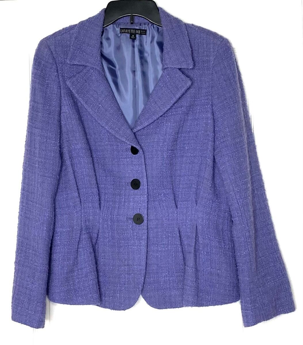 LAFAYETTE 148 New York Lavender Boucle Tweed Pleated 3 LAFAYETTE 148 New York Lavender Boucle Tweed Pleated 3