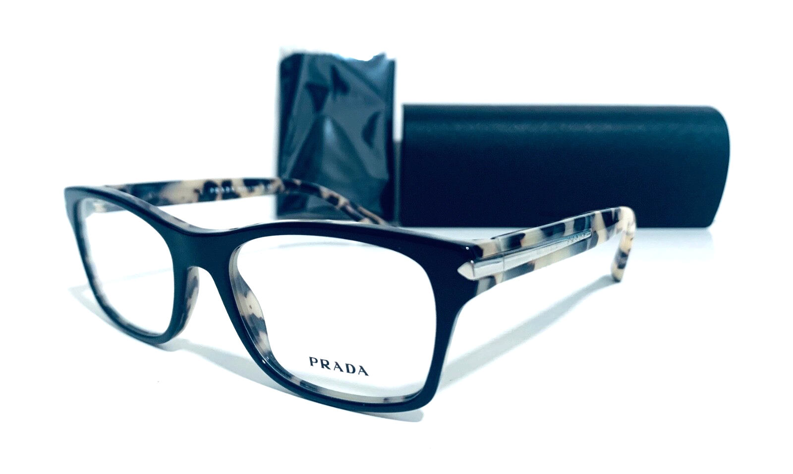 PRADA VPR 16S ROK-1O1 BLACK TORTOISE RX EYEGLASSES 52-18-140 MM ITALY VPR16S