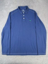 Tommy Bahama Island Zone Polo Shirt Mens Large Blue Cotton Blend 