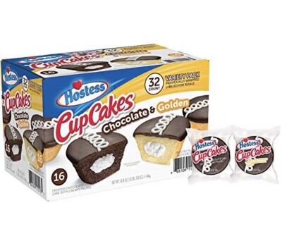 Hostess Chocolate Cupcakes & Golden Cupcakes Variety Pack (32 Ct.)