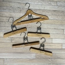 5 Vtg Wood Suit Jacket Hanger w/ Trouser Clamp Nevco Diplomat Lord  Princess