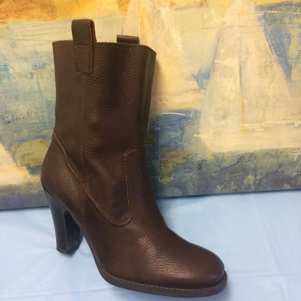 NINE & CO. Marchik Solid Brown Pebbled Leather Ankle boots Size 9 M - Image 4 of 4