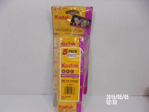 Kodak Bright Sun Flash 200 35mm Color Print Film 5 Rolls 24 Exp 01/2006 Sealed