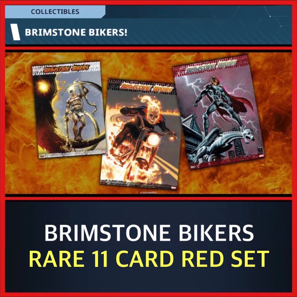 BRIMSTONE BIKERS-RARE 11 CARD RED SET-TOPPS MARVEL COLLECT