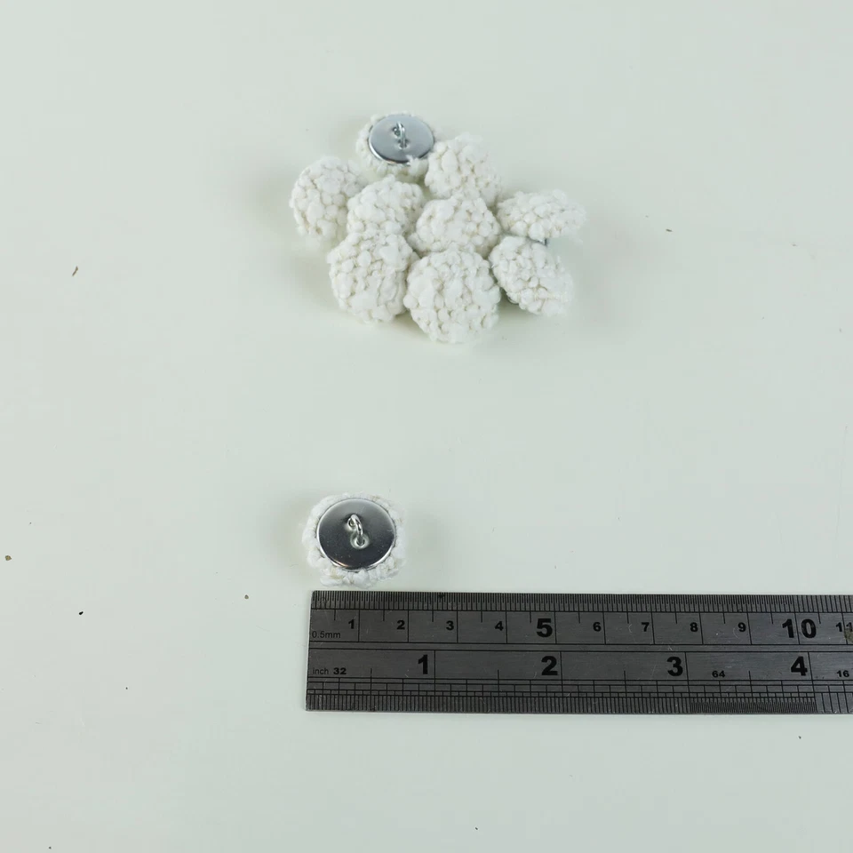 Luxury Ivory Boucle Upholstery Furnishing Loop Back Buttons in 17mm 21mm - Image 4 of 4