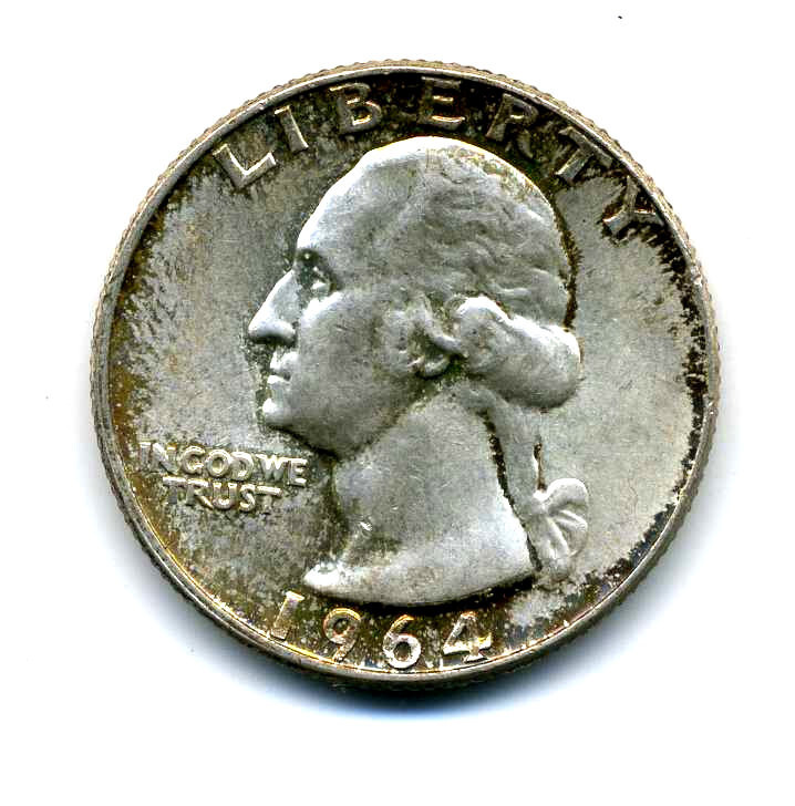 1964 P Washington Quarter 90% SILVER AMERICAN US 25 Cent U.S OLD Nice Coin #7450