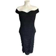 Astr the label black Ruched bodycon black dress women’s size medium