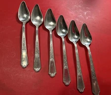 IS/Rogers ANCESTRAL Silverplate Fruit/Orange Spoons - Set of 6 - 2 available