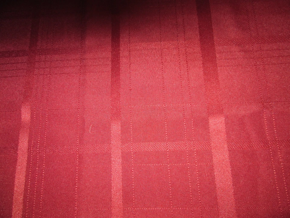 Burgundy Hanover Plaid Fabric Tablecloth, 52" X 70", NWT  - Image 2 of 3