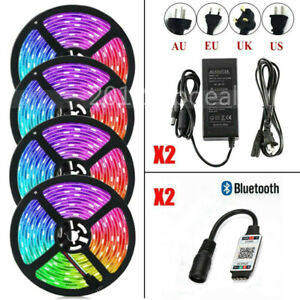 5M-20M 5050 3528 RGB SMD Waterproof LED Strip Light+Bluetooth Remote 12V Power