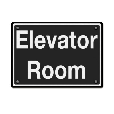 Horizontal Metal Sign Elevator Room Business Grey Weatherproof Street Signage
