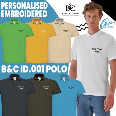 Poloshirt personalisiert individuell mit Ihrem Text bestickt B&C Collection Kurzarm