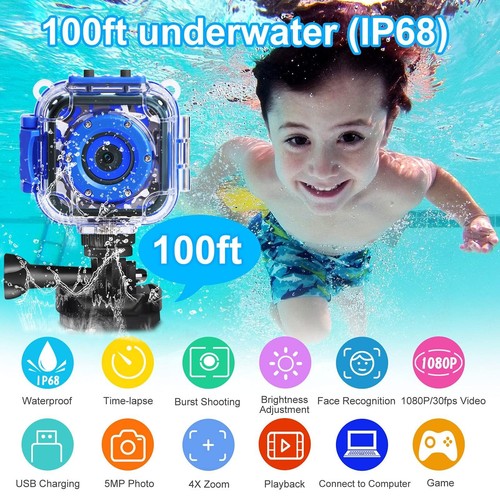 PROGRACE Kids Waterproof Camera for Boy Toys - Gifts for Boy Waterproof Digit... - Picture 2 of 6