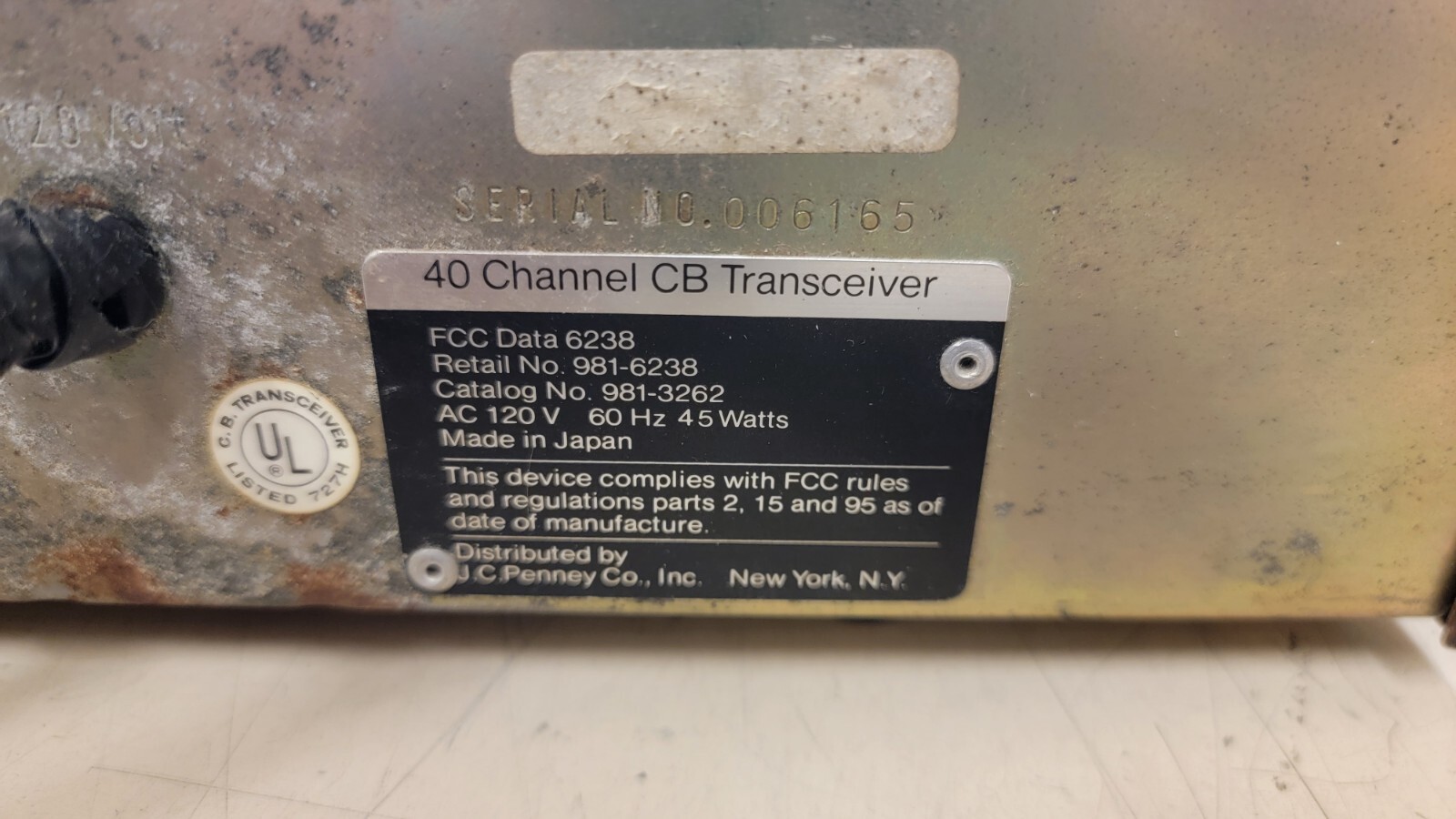 JCPenney 40 Channel Base Station CB Radio 6238 eBay