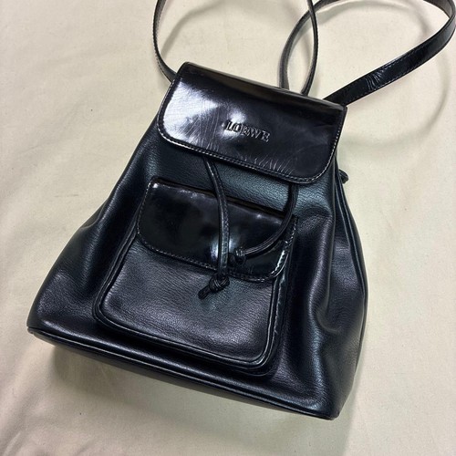 LOEWE Black Leather Backpack Authentic Small Size Women’s Designer Bag