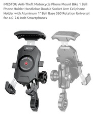 anti-theft 360  phone holder for motorcycle 1in handlebars