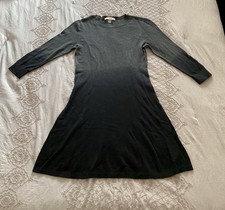 Michael Kors Gray Black Colorblock Knit A-Line Dress 3/4 Sleeve Knee M