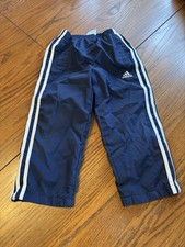 VTG Adidas Mesh Lined Swishy 3 Stripe Boys Pants 4