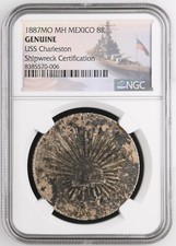 1887 MO MH 8 Real Shipwreck USS Charleston NGC Graded GENUINE