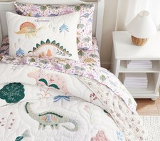 Pottery Barn Kids Heritage Dino Quilt Shams Reversible Cotton US Stock