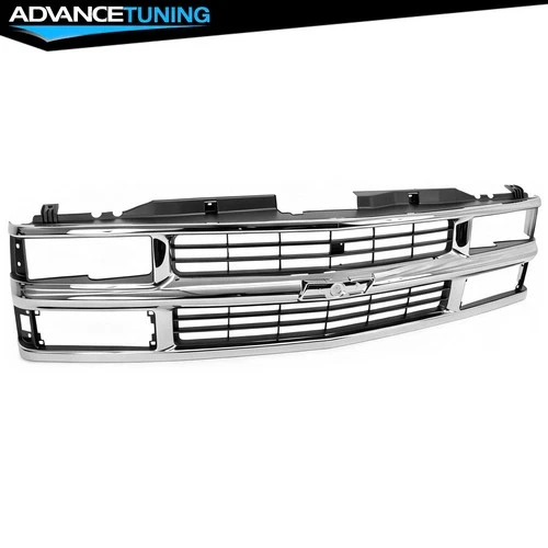 For 1994-2000 Chevy C/K& 1995-1999 Tahoe Chrome Front Upper Grille Bumper Grill