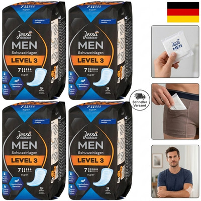 6 x 9 Stück | Jessa diskret Men Einlagen Inkontinenz Level 3 Super Saugstark