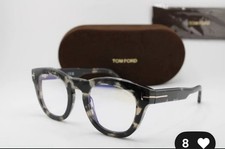 NEW TOM FORD TF 5873-B 005 ECO BLACK GREY HAVANA AUTHENTIC EYEGLASSES 49-24