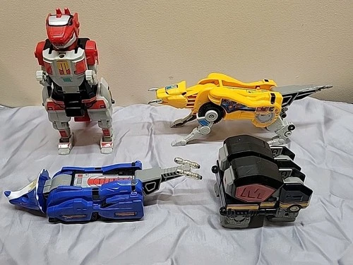 Vintage 1991 Bandai Power Rangers Mega Zord Figures Lot 4 Dino Triceratop Saber