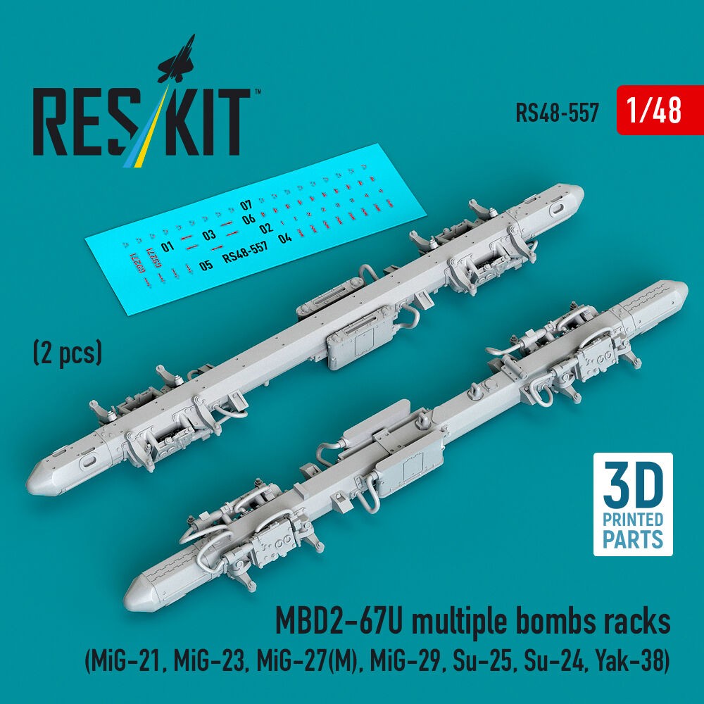 ResKit RS48-0557 1:48 MBD2-67U Multiple Bomb Racks Accessories (2 Pcs)